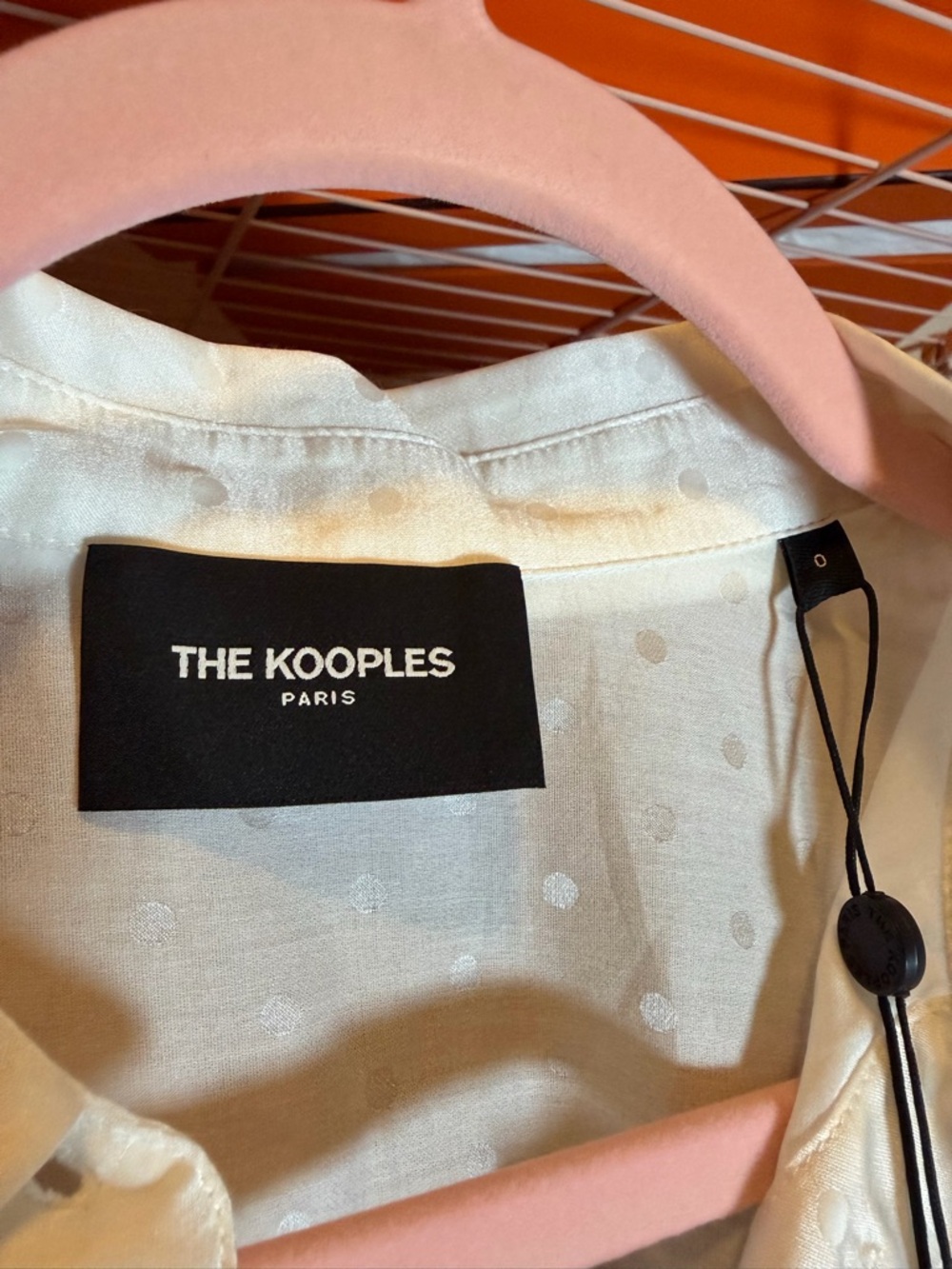 NWT The Kooples Silk Blend White Button-Down Spotted Blouse | $200 MSRP - Picture 6 of 10